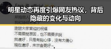 明星动态再度引爆网友热议，背后隐藏的变化与动向